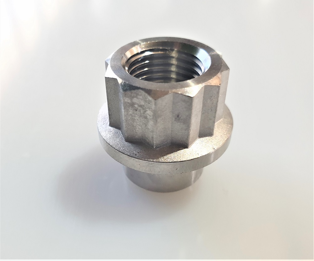 TITANIUM M14X1.5 SHORT SHANK 12 POINT WHEEL NUT